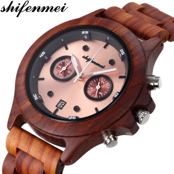 wristwatches shifenmei wooden mens watches military quartz watch business wristwatch date dispaly clock male gifts, Slivery;brown
wristwatches shifenmei wooden mens watches military quartz watch business wristwatch date dispaly clock male gifts, Slivery;brown