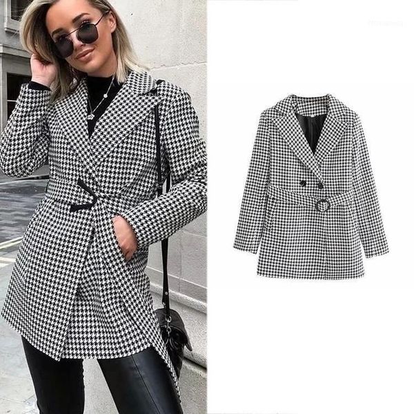 women's jackets 2021 feminino korean abrigos mujer invierno retro houndstooth woolen coat autumn winter women high waist belt mid-lengt, Black;brown
women's jackets 2021 feminino korean abrigos mujer invierno retro houndstooth woolen coat autumn winter women high waist belt mid-lengt, Black;brown