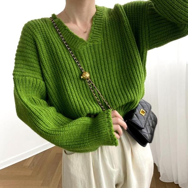 women's sweaters obrix female knitted sweet pullover v-neck full sleeve loose basic autumn trendy casual style sweater for women, White;black
women's sweaters obrix female knitted sweet pullover v-neck full sleeve loose basic autumn trendy casual style sweater for women, White;black