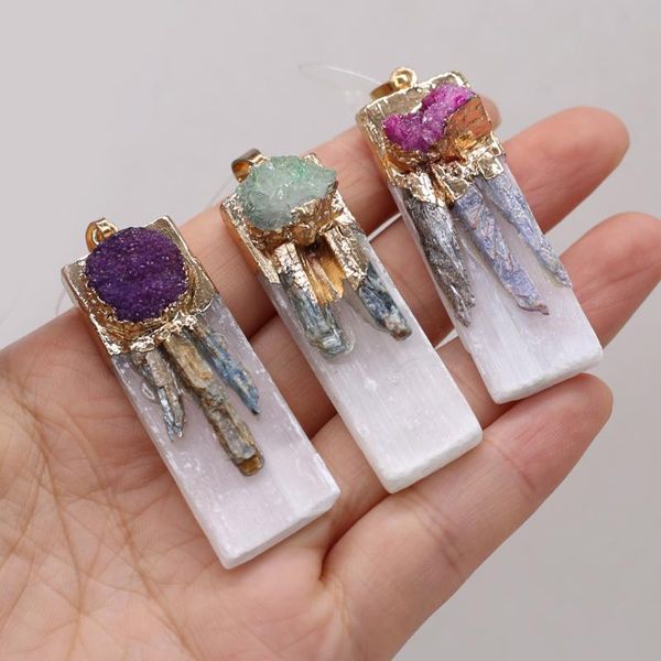 charms natural semi-precious stone rectangle pendant crystal bud 17x50mm for jewelry making necklaces gift women, Bronze;silver
charms natural semi-precious stone rectangle pendant crystal bud 17x50mm for jewelry making necklaces gift women, Bronze;silver