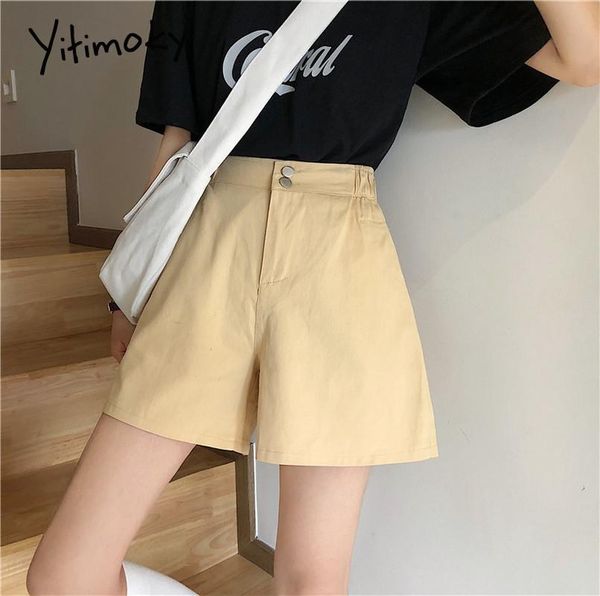 women's shorts 2 buttons elastic high waist women 2021 summer fashion short pants khaki coral red plus size casual, White;black
women's shorts 2 buttons elastic high waist women 2021 summer fashion short pants khaki coral red plus size casual, White;black