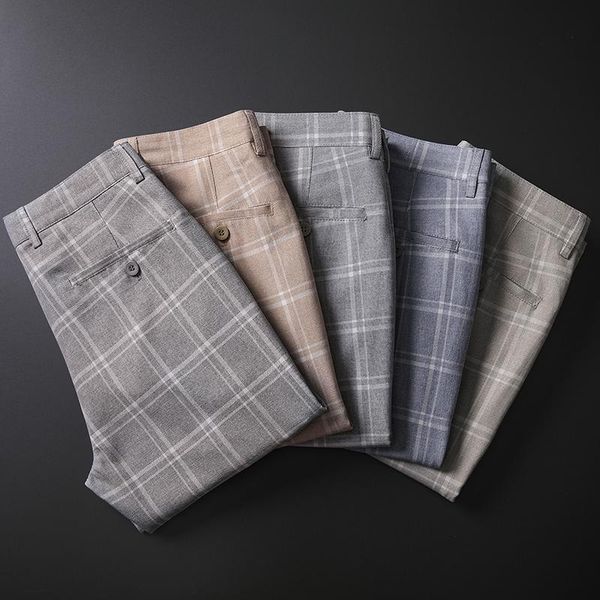 men's pants 5 color men casual slim plaid straight korean streetwear fashion business suit trousers comfortable clothing, Black
men's pants 5 color men casual slim plaid straight korean streetwear fashion business suit trousers comfortable clothing, Black