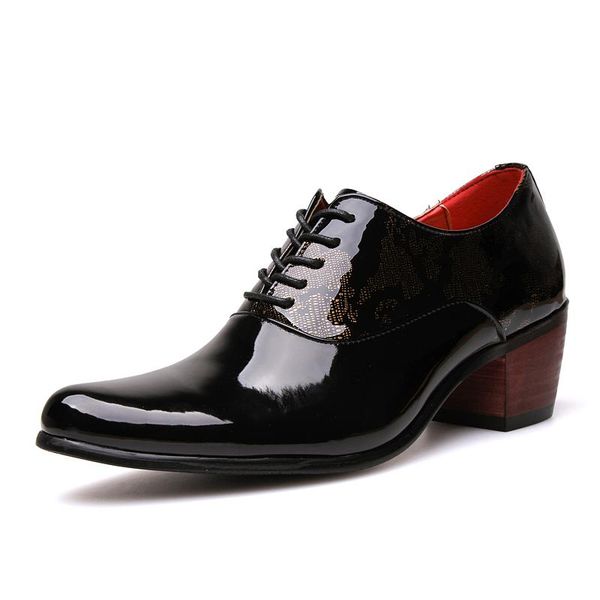 dress shoes sexemara men fashion patent leather rubber sole pointed toe lace up oxfords high heel brogue derby, Black
dress shoes sexemara men fashion patent leather rubber sole pointed toe lace up oxfords high heel brogue derby, Black