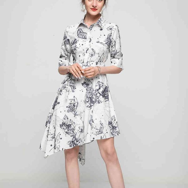 dress summer retro style one-way sleeve self-cultivation medium temperament mid-length shirt, Black;gray
dress summer retro style one-way sleeve self-cultivation medium temperament mid-length shirt, Black;gray