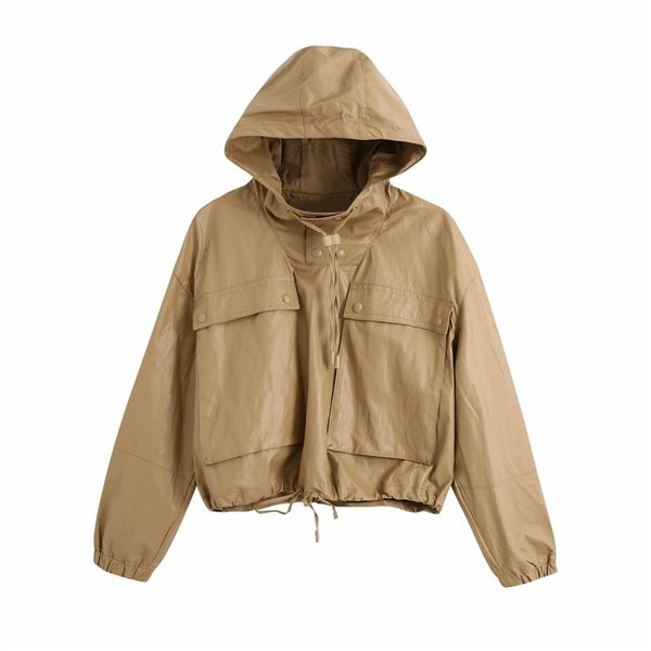 streetwear women faux leather coat fashion ladies pocket short stylish female hooded girls chic outer 210427, Black
streetwear women faux leather coat fashion ladies pocket short stylish female hooded girls chic outer 210427, Black