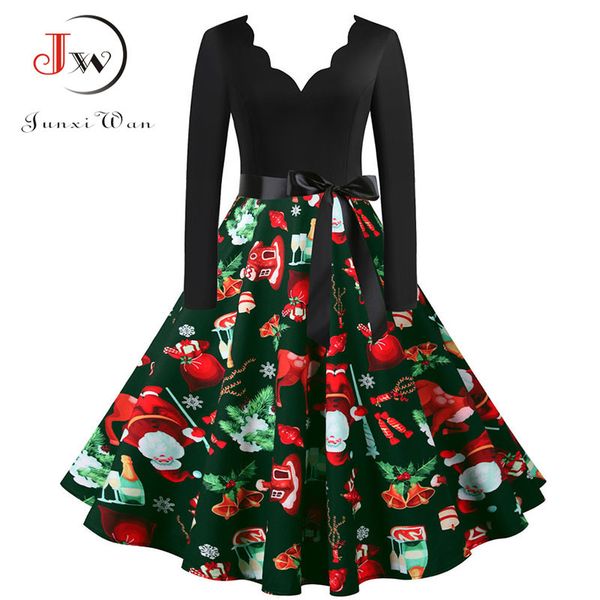 plus size christmas dress women long sleeve v neck elegant vintage winter party sundress black swing print clothing robe s~3xl 210510, Black;gray
plus size christmas dress women long sleeve v neck elegant vintage winter party sundress black swing print clothing robe s~3xl 210510, Black;gray