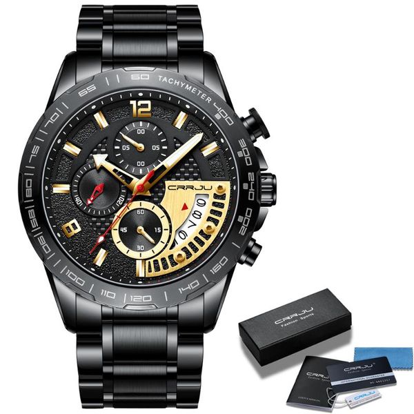 wristwatches watches crrju stainless steel mens luminous auto date elegant black chronograph quartz watch relogio masculino, Slivery;brown
wristwatches watches crrju stainless steel mens luminous auto date elegant black chronograph quartz watch relogio masculino, Slivery;brown