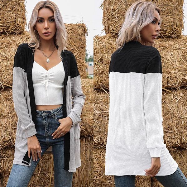 women's knits & tees fall 2021 v neck knitted cardigan women long sleeve spot loose splicing sweater casual street cotton y2k, White
women's knits & tees fall 2021 v neck knitted cardigan women long sleeve spot loose splicing sweater casual street cotton y2k, White