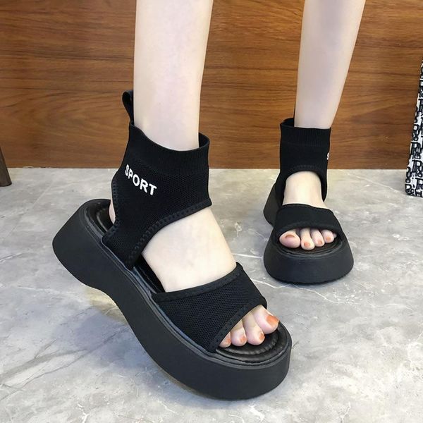 sandals thick-soled knitted women 2021 summer roman platform shoe covers with open toe and breathable cool, Black
sandals thick-soled knitted women 2021 summer roman platform shoe covers with open toe and breathable cool, Black