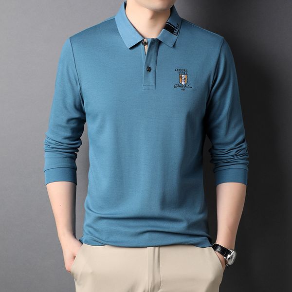 middle aged lapel long sleeve autumn simple casual t-shirt men's top, White;black
middle aged lapel long sleeve autumn simple casual t-shirt men's top, White;black