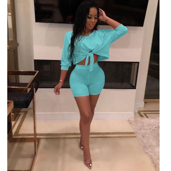 women summer three quarter length sleeve tie up hem off shoulder shorts suit two piece set tracksuit outfit q5102, White
women summer three quarter length sleeve tie up hem off shoulder shorts suit two piece set tracksuit outfit q5102, White