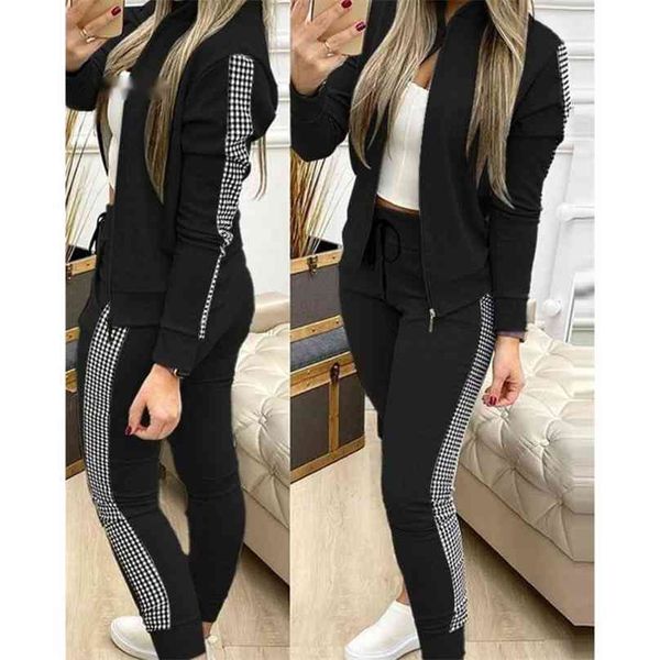 yiciya women's casual plaid sewing suit, autumn lace tights + long sleeve zipper coat, neckline support coat tracksuit 210925, Black;white
yiciya women's casual plaid sewing suit, autumn lace tights + long sleeve zipper coat, neckline support coat tracksuit 210925, Black;white