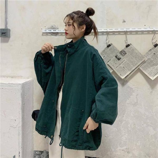 women's jackets womens oversize solid autumn coats couples drawstring hem zipper long sleeve casual korean style female outwear teens, Black;brown
women's jackets womens oversize solid autumn coats couples drawstring hem zipper long sleeve casual korean style female outwear teens, Black;brown