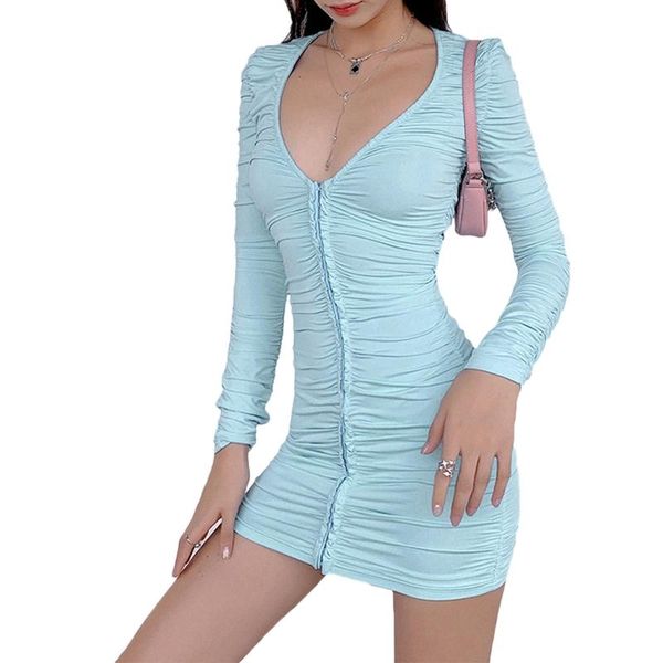 casual dresses deep v-neck bodycon mini dress women vintage ruched stacked 2021 autumn long sleeve single-breasted stretch clubwear, Black;gray
casual dresses deep v-neck bodycon mini dress women vintage ruched stacked 2021 autumn long sleeve single-breasted stretch clubwear, Black;gray