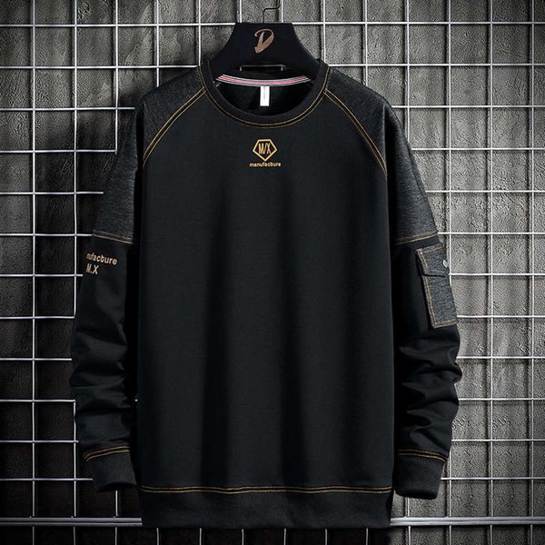 spring and autumn fashion casual sweater fat man's large jacket round neck long sleeve enlarged, Black
spring and autumn fashion casual sweater fat man's large jacket round neck long sleeve enlarged, Black