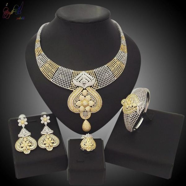 earrings & necklace yulaili luxury bride jewelry sets wedding cubic zirconia chokers bangle ring parure engagement jewelery set, Silver
earrings & necklace yulaili luxury bride jewelry sets wedding cubic zirconia chokers bangle ring parure engagement jewelery set, Silver