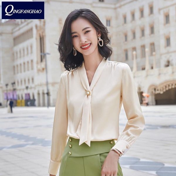 women's blouses & shirts korean style long-sleeved shirt women ol fashion temperament slim ky696, White
women's blouses & shirts korean style long-sleeved shirt women ol fashion temperament slim ky696, White