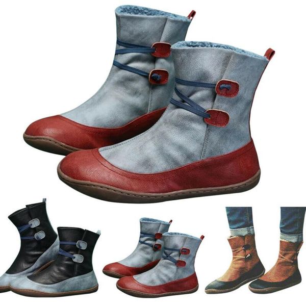 winter women faux leather bootie boot colourblock button casual travel lace up boots, Black
winter women faux leather bootie boot colourblock button casual travel lace up boots, Black