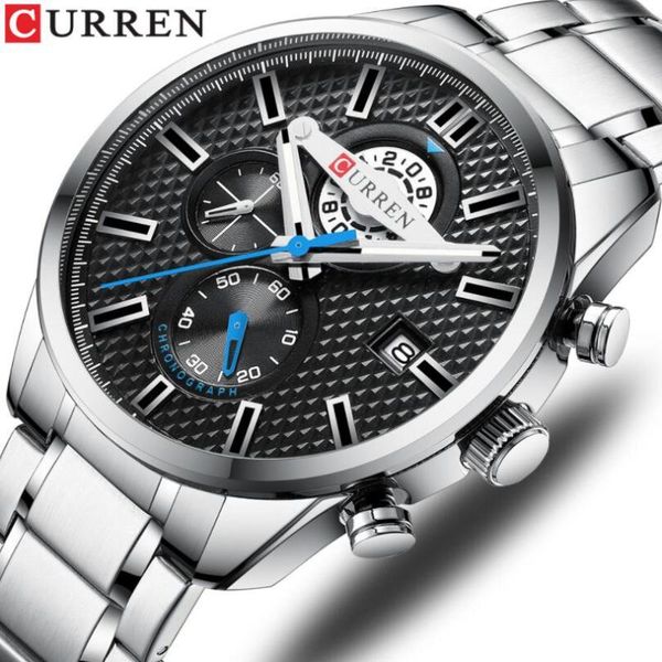 wristwatches curren fashion creative chronograph men watches sports business wrist watch stainless steel quartz male clock reloj hombre, Slivery;brown
wristwatches curren fashion creative chronograph men watches sports business wrist watch stainless steel quartz male clock reloj hombre, Slivery;brown