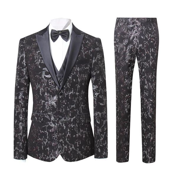 men's suits & blazers slim men suit tuxedos fit fashion floral pattern 3-piece business party prom banquet wedding groom ball stage cos, White;black
men's suits & blazers slim men suit tuxedos fit fashion floral pattern 3-piece business party prom banquet wedding groom ball stage cos, White;black