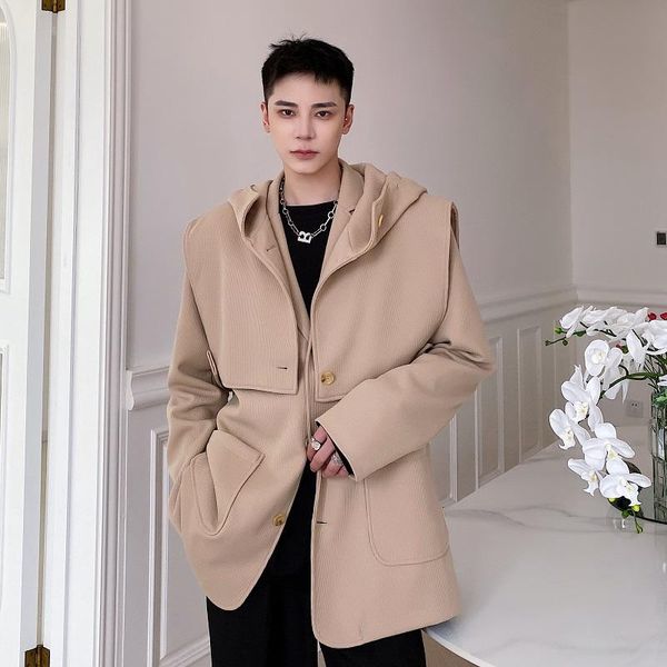 men's suits & blazers spring autumn man coat outerwear blazer and vest streetwear fashion loose casual suit hooded jacket, White;black
men's suits & blazers spring autumn man coat outerwear blazer and vest streetwear fashion loose casual suit hooded jacket, White;black