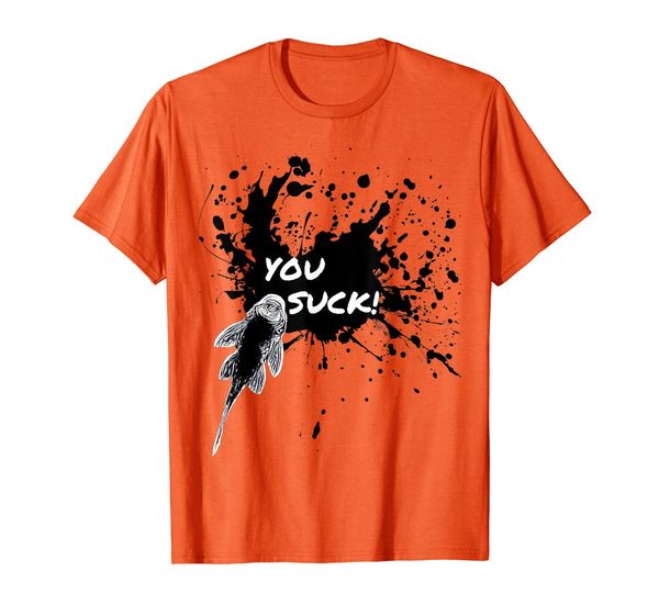 you suck plecostomus catfish t-shirt, White;black