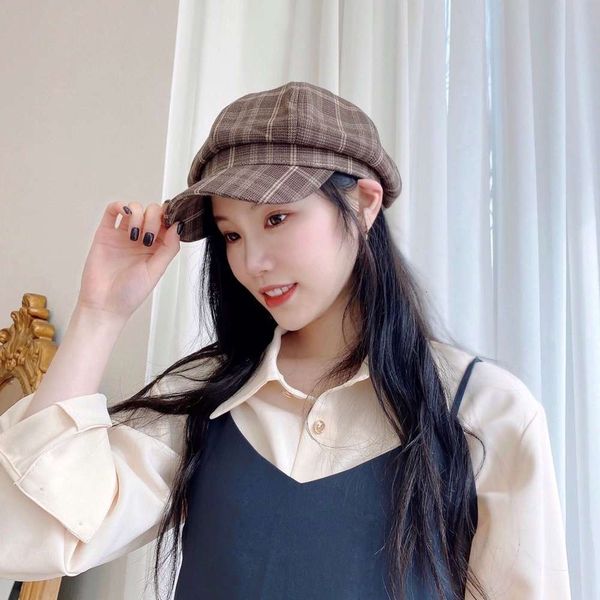 sun hat spring korean women's octagonal lattice beret windproof and sunshade college style cap, Blue;gray
sun hat spring korean women's octagonal lattice beret windproof and sunshade college style cap, Blue;gray