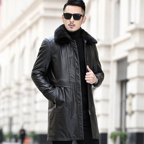 men's leather & faux genuine jacket men cow real collar duck down winter coat mens ma8201nr12 yy1162, Black
men's leather & faux genuine jacket men cow real collar duck down winter coat mens ma8201nr12 yy1162, Black