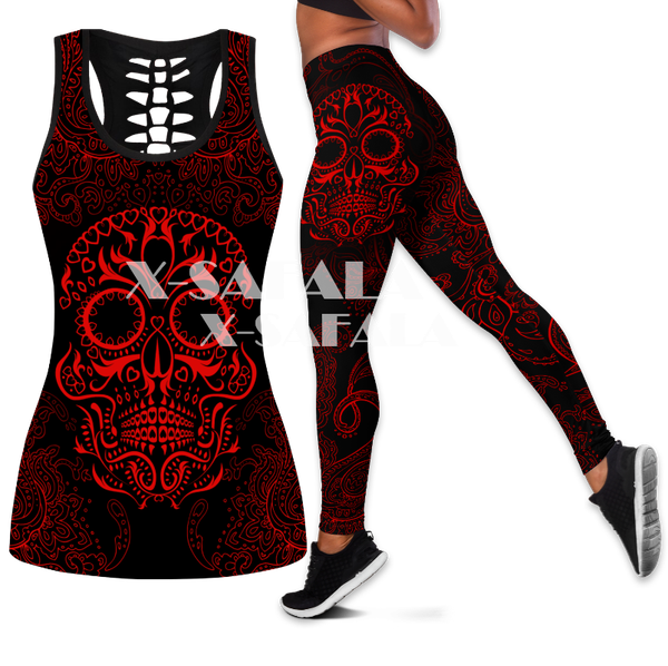 women's two piece pants love skull and tattoos yoga set women 3d print vest hollow out tank high waist legging summer casual sport, White
women's two piece pants love skull and tattoos yoga set women 3d print vest hollow out tank high waist legging summer casual sport, White
