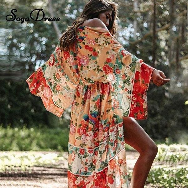 women beach cotton floral bird print short sleeve girdle loose kaftan coverup cardigan bikini veil women's swimwear, White;black
women beach cotton floral bird print short sleeve girdle loose kaftan coverup cardigan bikini veil women's swimwear, White;black