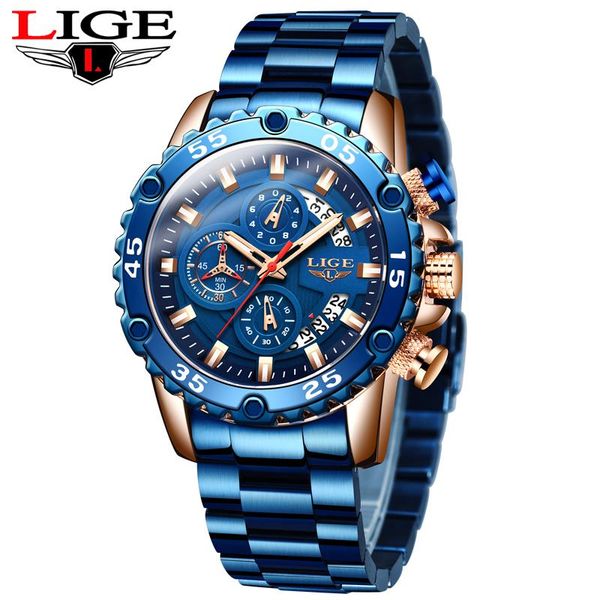 wristwatches lige blue waterproof men's watches watch men all steel big dial calendar sport wristwatch male chronograph, Slivery;brown
wristwatches lige blue waterproof men's watches watch men all steel big dial calendar sport wristwatch male chronograph, Slivery;brown