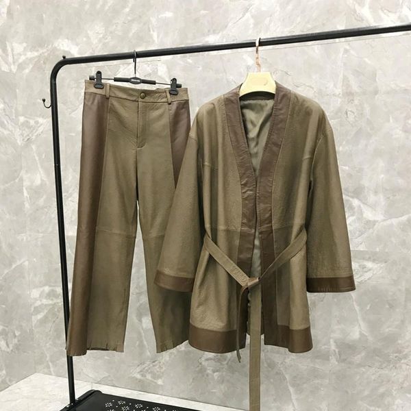 women's leather & faux 2021 spring jacket female sheepskin large size slim wide leg pants suit belt coat women, Black
women's leather & faux 2021 spring jacket female sheepskin large size slim wide leg pants suit belt coat women, Black
