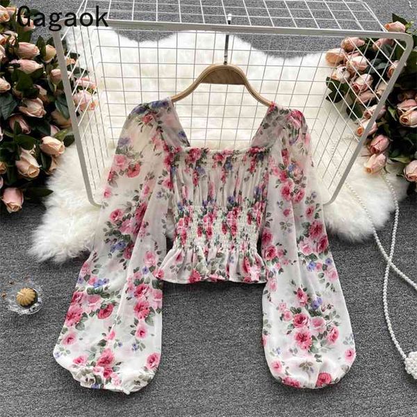 womens blouses summer square collar puff sleeve chiffon print sweet shirts korean chic fashion wild vestidos 210531, White
womens blouses summer square collar puff sleeve chiffon print sweet shirts korean chic fashion wild vestidos 210531, White