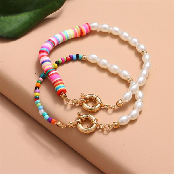 beaded, strands bohemian geometric shape imitation pearl resin color soft ceramic bracelet simple trend girlfriend gift women's party j, Black
beaded, strands bohemian geometric shape imitation pearl resin color soft ceramic bracelet simple trend girlfriend gift women's party j, Black
