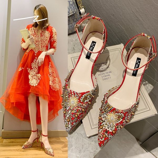 luxury dress shoes female 2021 one line red high heels bride chine drs wedding xiuhe sho, Black
luxury dress shoes female 2021 one line red high heels bride chine drs wedding xiuhe sho, Black