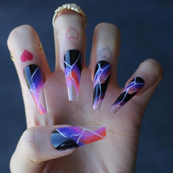 false nails ombre black smudged clear artificial coffin fake graffiti extra gel fasle orange halloween art 24pcs, Red;gold
false nails ombre black smudged clear artificial coffin fake graffiti extra gel fasle orange halloween art 24pcs, Red;gold