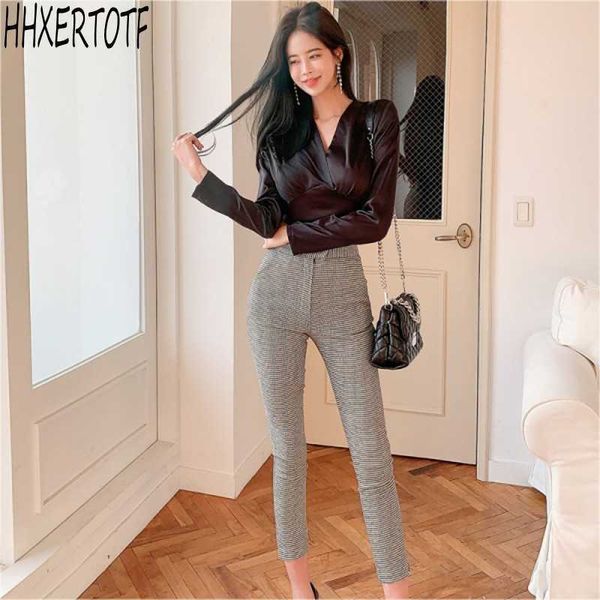 spring elegant women 2-piece suits lace-up v-neck long sleeve + long pants slim casual sets 210531, White
spring elegant women 2-piece suits lace-up v-neck long sleeve + long pants slim casual sets 210531, White