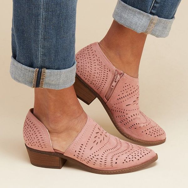 boots eoeodoit fretwork sandal women summer autumn med chunky heel pointed toe side zip pumps short ankle shoes hollow out s929, Black
boots eoeodoit fretwork sandal women summer autumn med chunky heel pointed toe side zip pumps short ankle shoes hollow out s929, Black