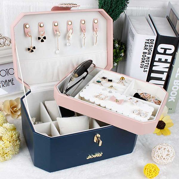 double layer storage jewelry box leather organizer household ring necklace earring bracelet watch boxes & bins
double layer storage jewelry box leather organizer household ring necklace earring bracelet watch boxes & bins