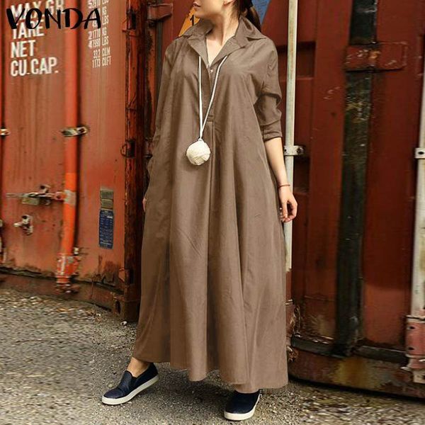 casual dresses dresses vonda spring autumn shirt dress women long sleeve plain maxi vestidos beach holiday party sundress plus 1rqq, Black;gray
casual dresses dresses vonda spring autumn shirt dress women long sleeve plain maxi vestidos beach holiday party sundress plus 1rqq, Black;gray
