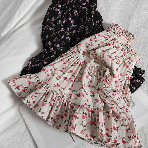 summer sweet ruffled mini skirt for womens a-line fluffy loose waist all-match korean floral print vintage female 210420, Black
summer sweet ruffled mini skirt for womens a-line fluffy loose waist all-match korean floral print vintage female 210420, Black