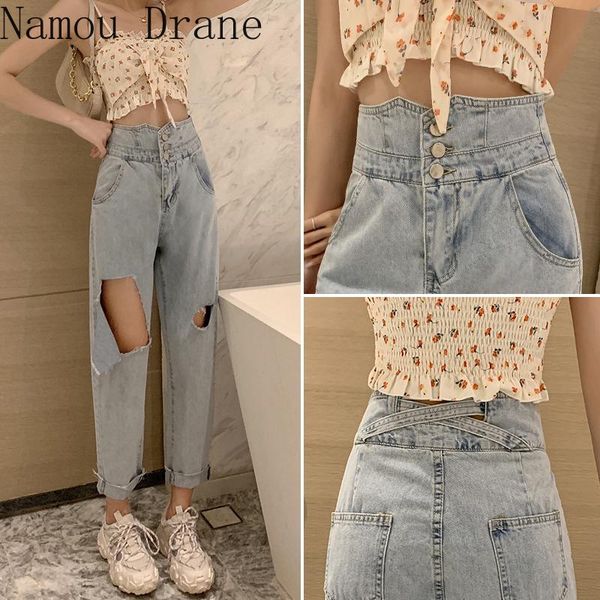 women's jeans xuan jas torre thin section wide-legged pants summer loose beggar female trousers straight hole harlan high waist, Blue
women's jeans xuan jas torre thin section wide-legged pants summer loose beggar female trousers straight hole harlan high waist, Blue