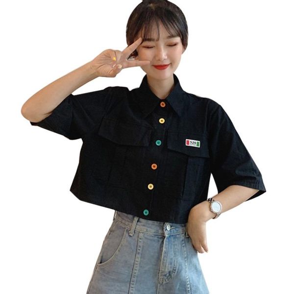 women's shirt harajuku short sleeve turn-down collar casual cotton preppy girls fashion letter embroidery blusas femininas blouses & sh, White
women's shirt harajuku short sleeve turn-down collar casual cotton preppy girls fashion letter embroidery blusas femininas blouses & sh, White
