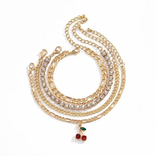 charm bracelets fashion micro inlaid gift hand decoration women's temperament hollow out cherry style suit bracelet, Golden;silver
charm bracelets fashion micro inlaid gift hand decoration women's temperament hollow out cherry style suit bracelet, Golden;silver