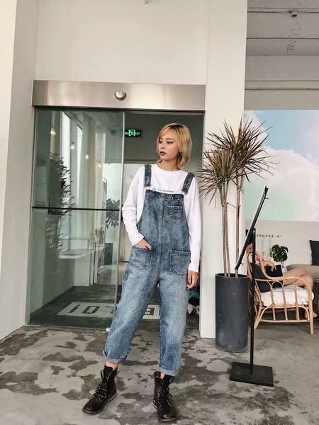 women's jumpsuits & rompers autumn and winter street solid color wash loose casual denim jumpsuit women, trendy wild straps ladies, Black;white
women's jumpsuits & rompers autumn and winter street solid color wash loose casual denim jumpsuit women, trendy wild straps ladies, Black;white