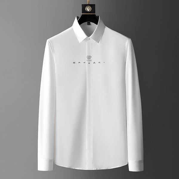 men's casual shirts letter embroidery shirt slim fit long sleeve business 2021 autumn male office social formal dress, White;black
men's casual shirts letter embroidery shirt slim fit long sleeve business 2021 autumn male office social formal dress, White;black