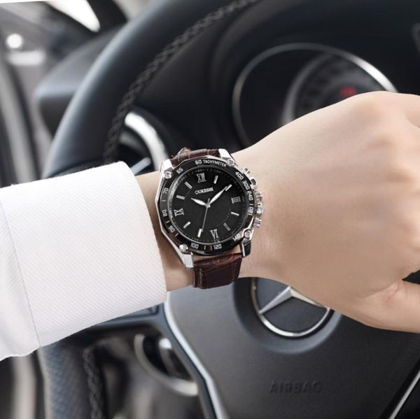 

wristwatches sale men watch clock leather quartz hour business wristwatch relogio masculino reloj saat #a, Slivery;brown