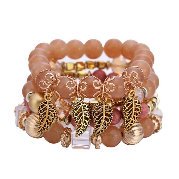 bangle bohemian holiday wind bracelet elastic rope multiple color beaded leaf accessories girl foreign trade explosion, Black
bangle bohemian holiday wind bracelet elastic rope multiple color beaded leaf accessories girl foreign trade explosion, Black