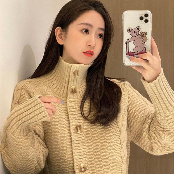 women's knits & tees vintage thick needle twist turtleneck sweater women cardigans autumn winter loose lazy knit jacket knitted cardiga, White
women's knits & tees vintage thick needle twist turtleneck sweater women cardigans autumn winter loose lazy knit jacket knitted cardiga, White