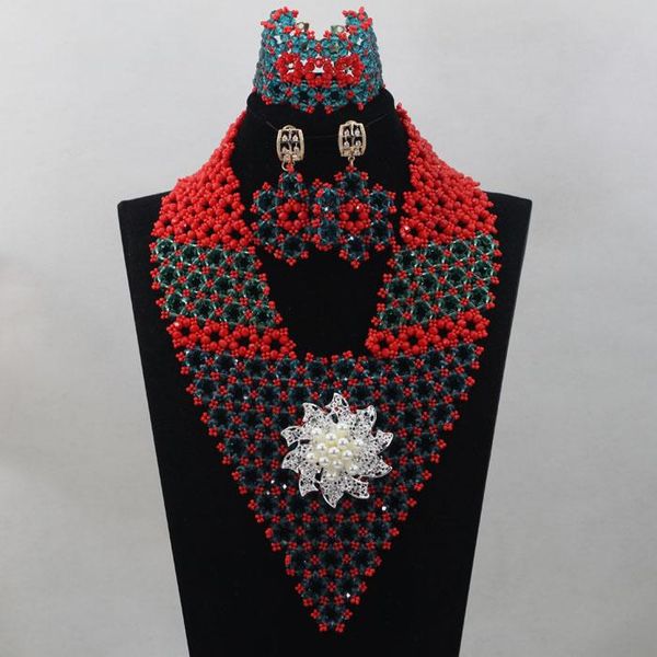 earrings & necklace bridal african beads perfect nigerian jewelry set handmade costume unique design hx239, Silver
earrings & necklace bridal african beads perfect nigerian jewelry set handmade costume unique design hx239, Silver
